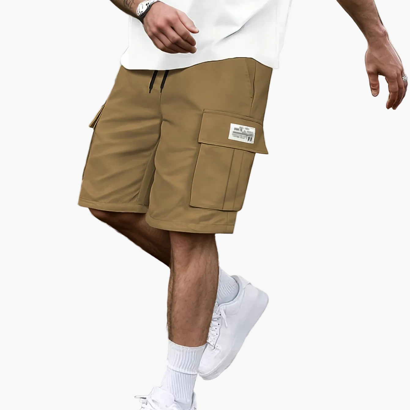 Herr Cargo Shorts Med Fickor – Avslappnad Urban Stil För Vardag och Träning