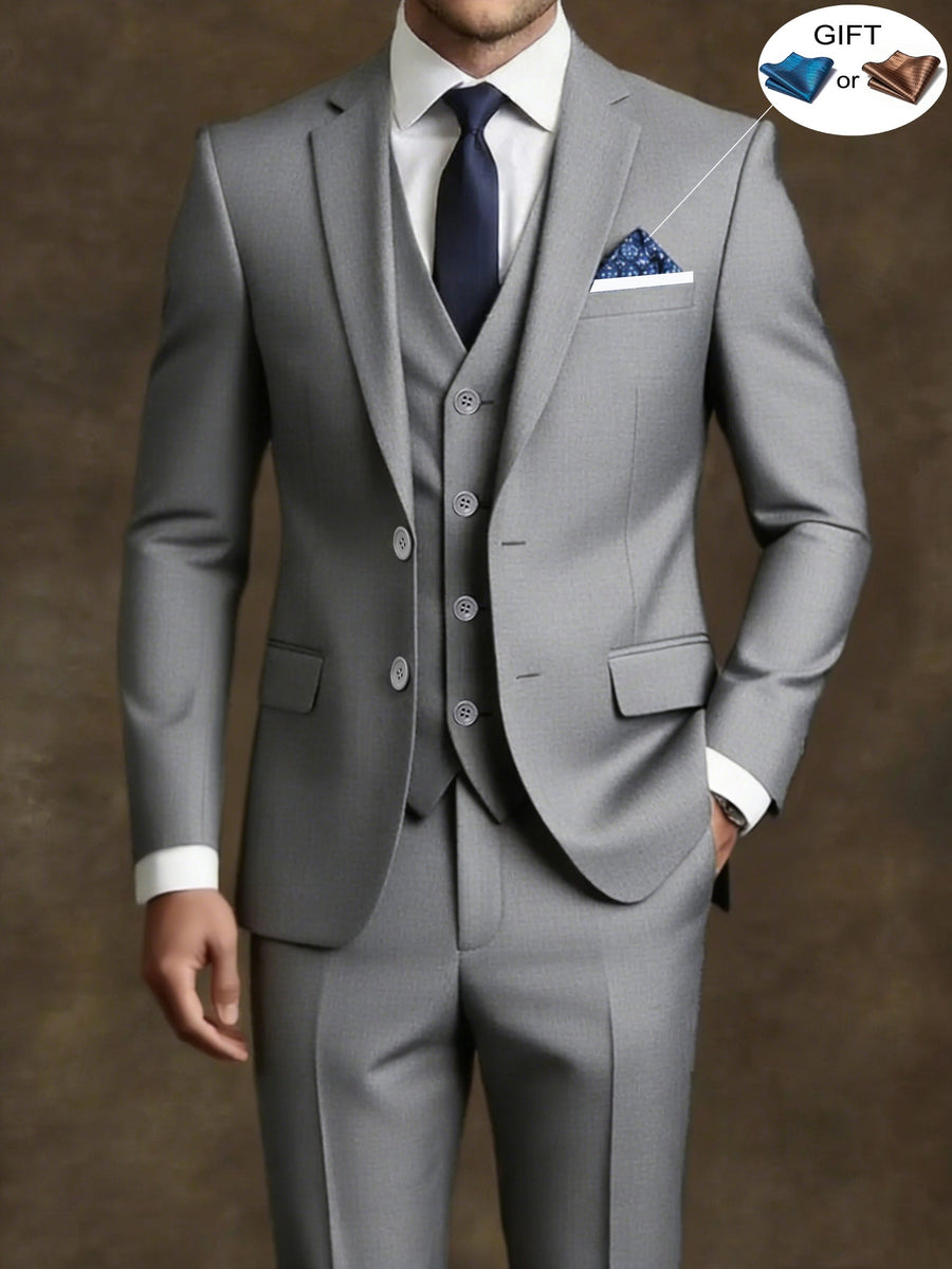 Men's 3-Piece Double-Breasted Slim Fit Suit