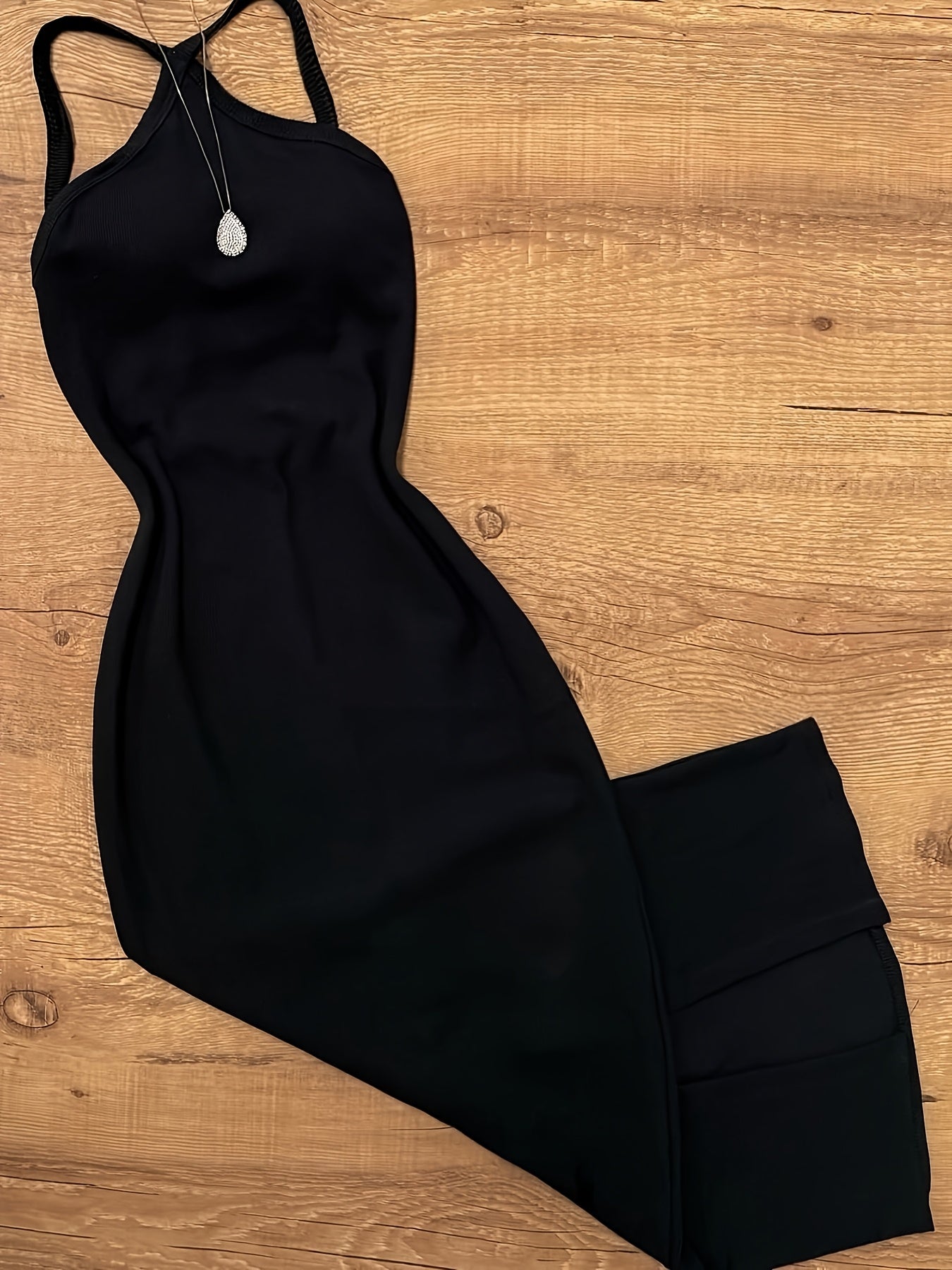 Dam Bodycon Halterneck Midiklänning för Sommar och Fest