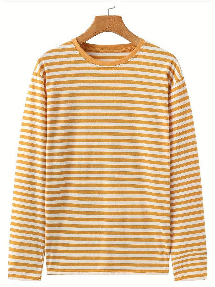 Randig långärmad t-shirt med rund hals