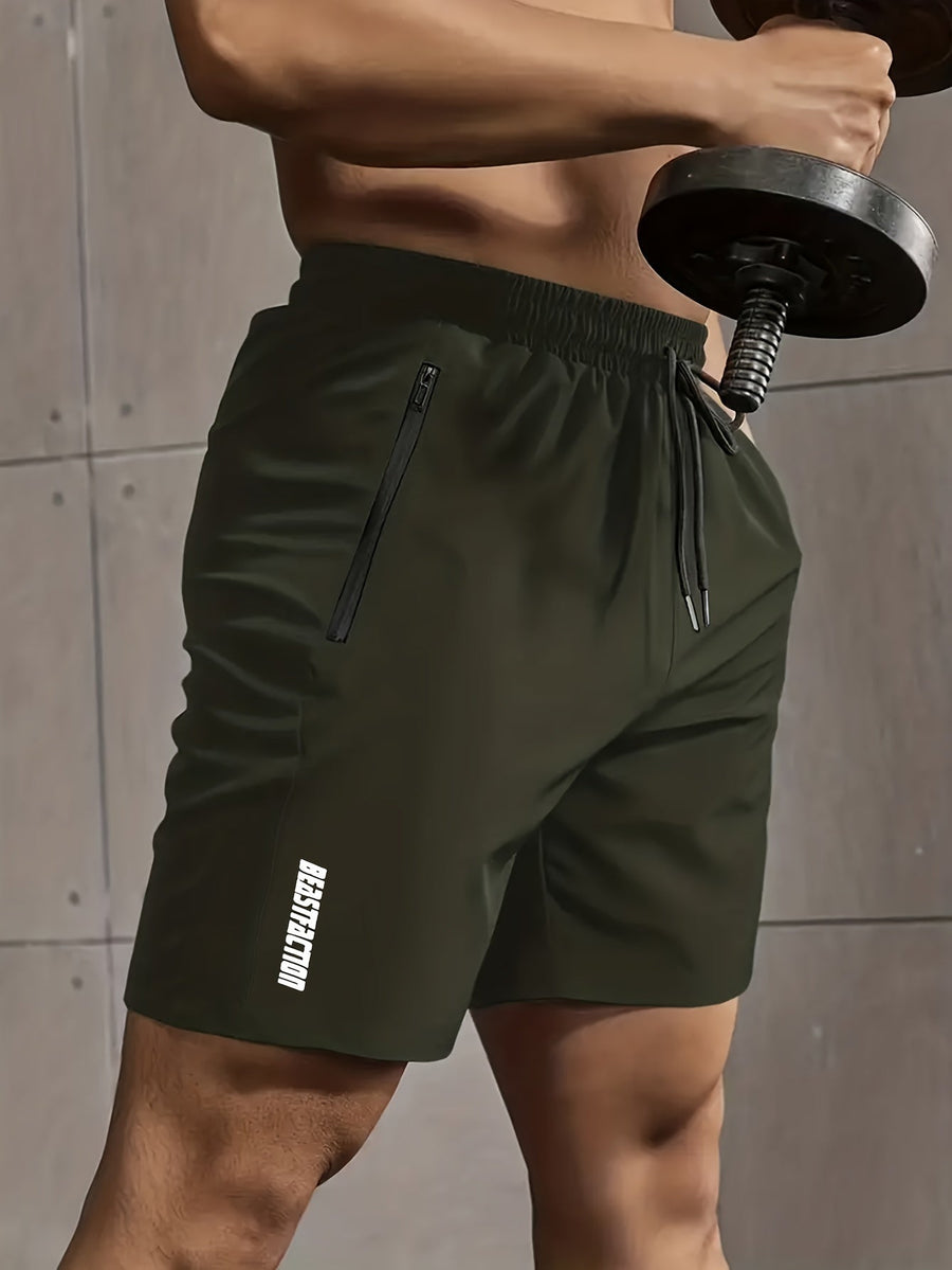 Herr Träningsshorts med dragkedjeficka – Sportiga Gymshorts för Träning & Fitness