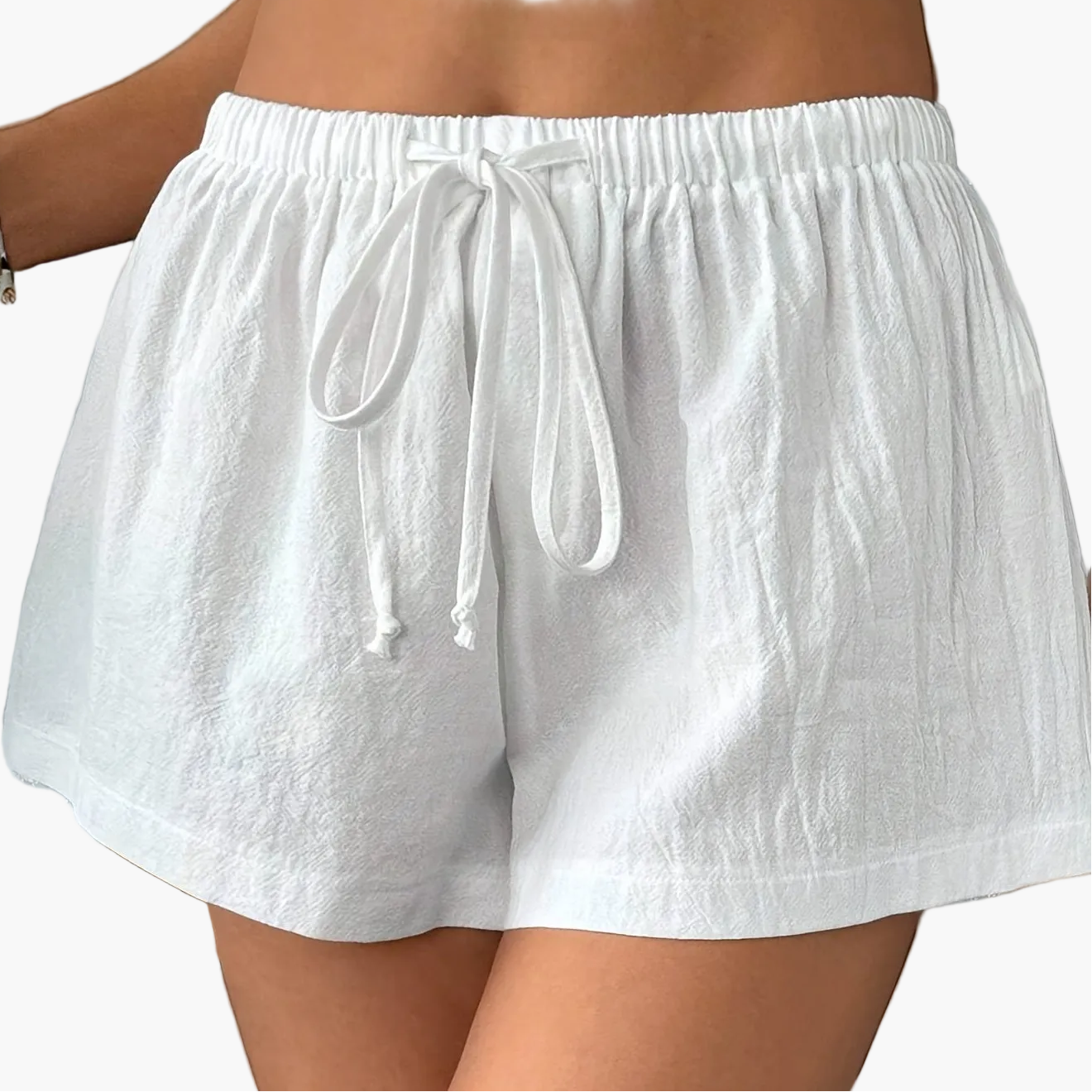 Damshorts med dragsko för vardag och sommar, avslappnad passform