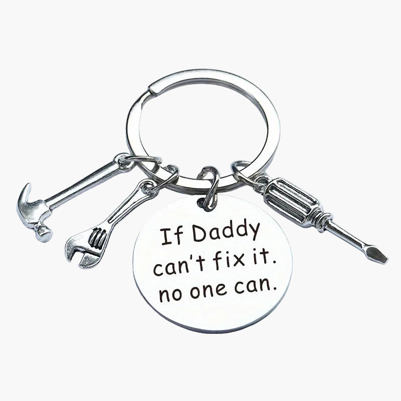 Nyckelring för Pappa – Verktygsdesign med Text "If Daddy can't fix it, no one can" – Perfekt Fars Dag-present