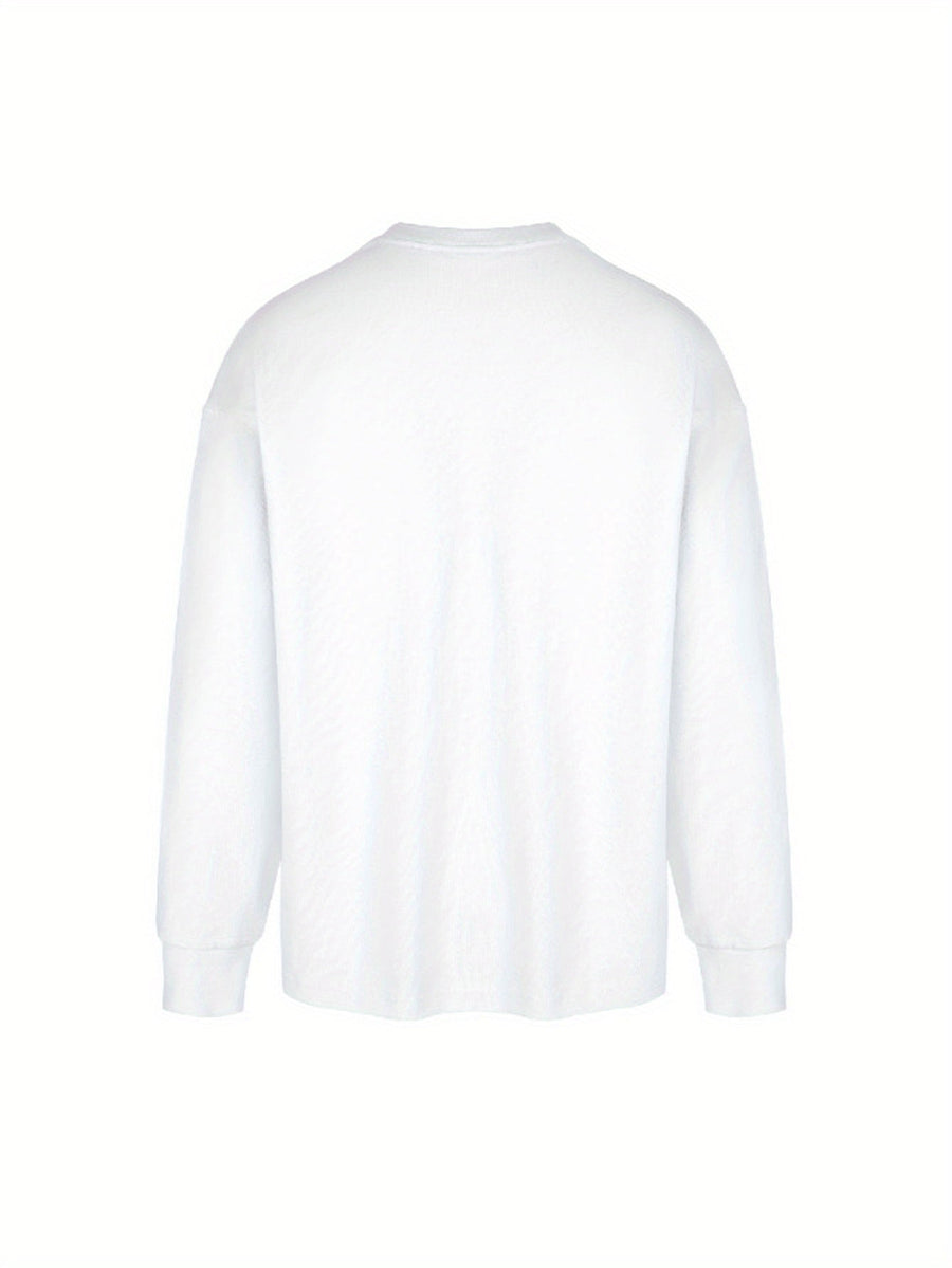 Långärmad T-shirt med tryck och rund halsringning