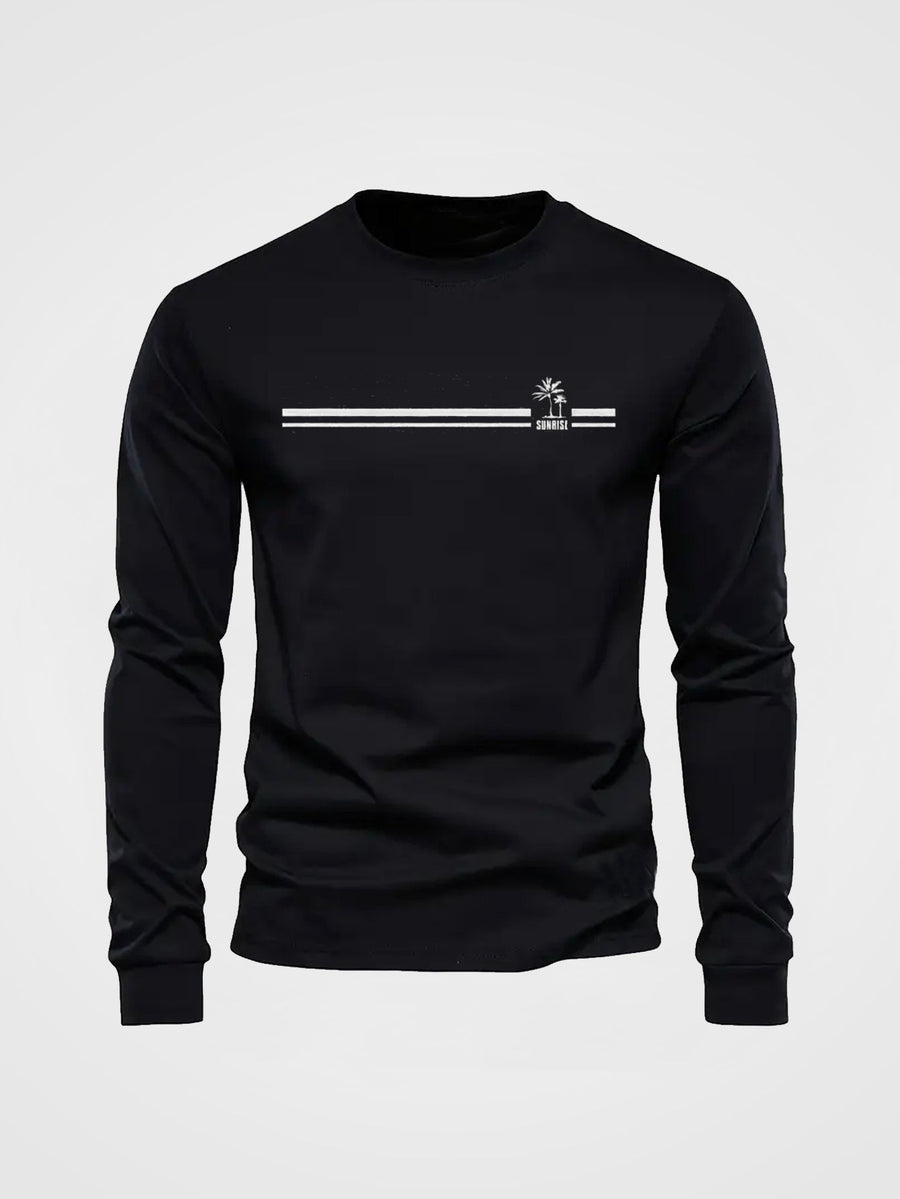 Långärmad T-shirt med tryck och rund halsringning