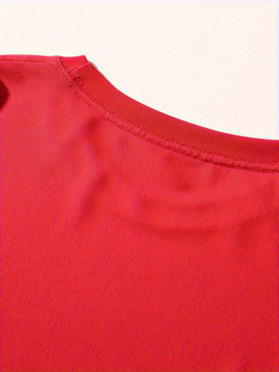 T-shirt i lager-på-lager-stil med tryck av karaktär med hörlurar
