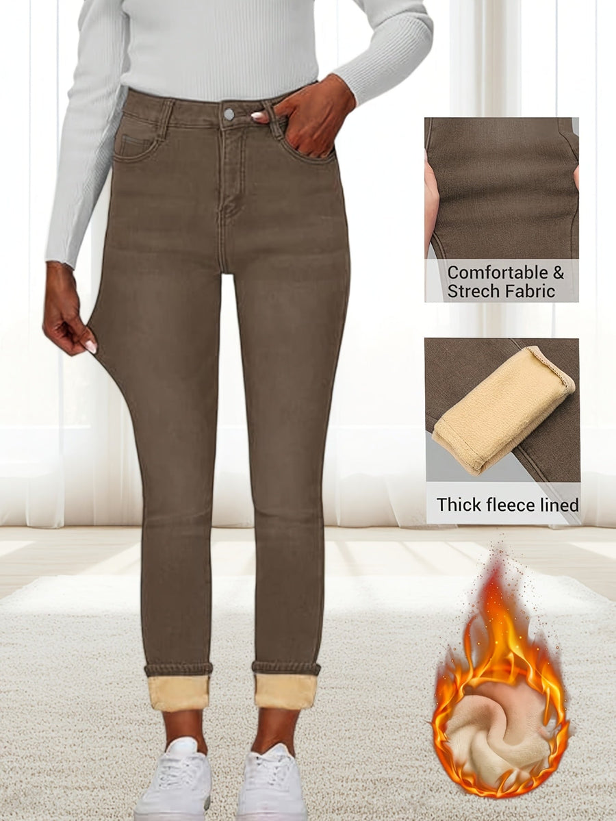 Damjeans med mjukt foder, brun