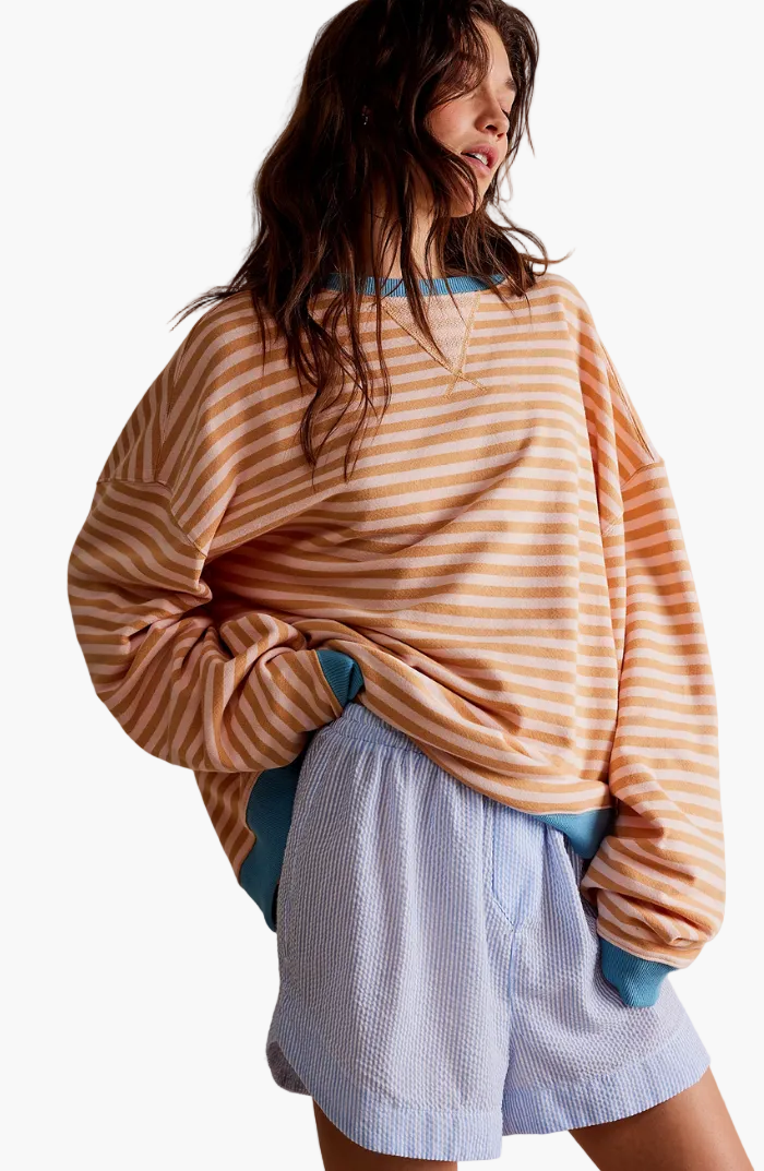 Damtröja Oversized Randig Relaxed Fit – Trendig Vardagsstil