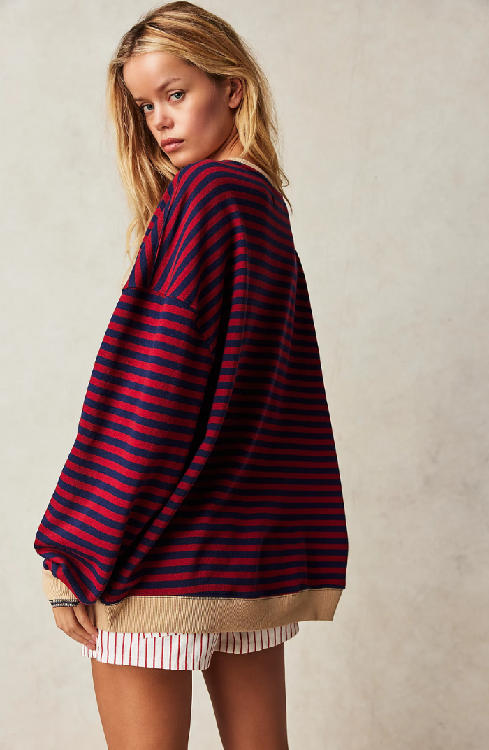 Damtröja Oversized Randig Relaxed Fit – Trendig Vardagsstil