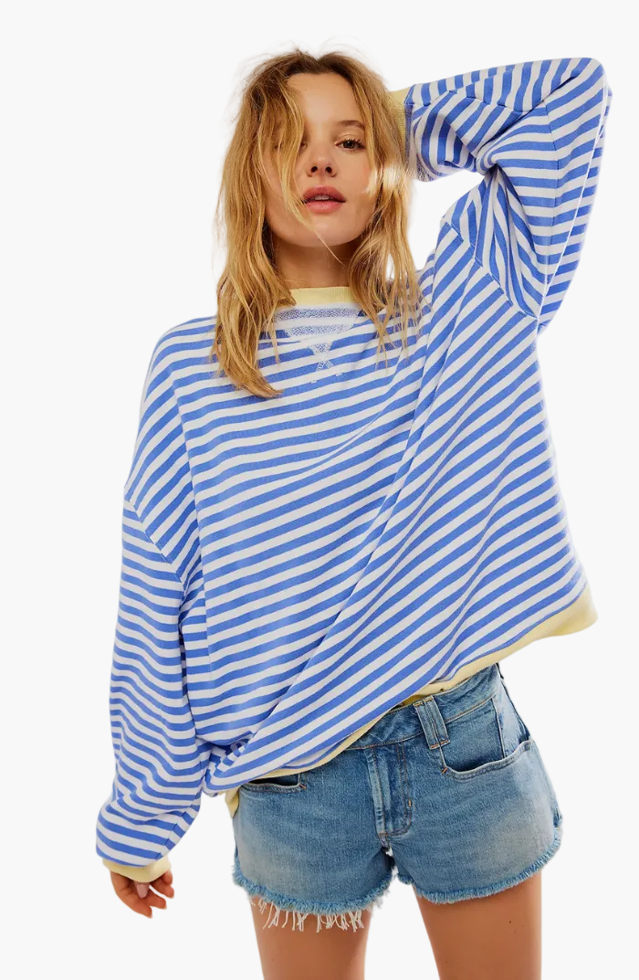 Damtröja Oversized Randig Relaxed Fit – Trendig Vardagsstil