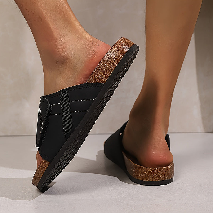 Herrtofflor med justerbar rem – Bekväma casual sandaler för vardagsbruk