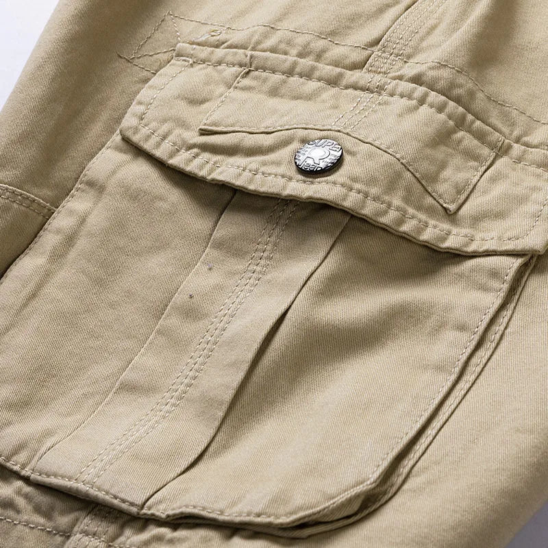 Herr Cargoshorts med Flera Fickor – Funktionella och Avslappnade Shorts för Vardag och Äventyr