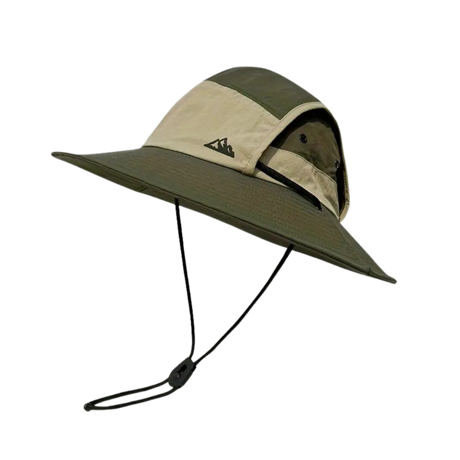 Unisex solhatt med bred skärm och justerbart hakband, perfekt för utomhusaktiviteter