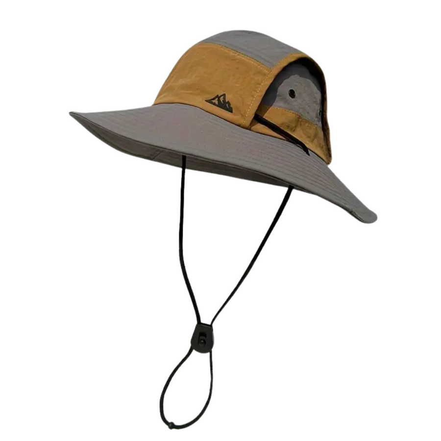 Unisex solhatt med bred skärm och justerbart hakband, perfekt för utomhusaktiviteter