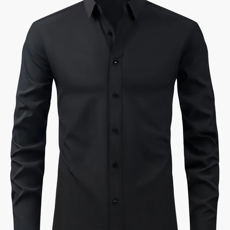 Herrskjorta Elegant Slim Fit Långärmad för Vardagsbruk och Fest