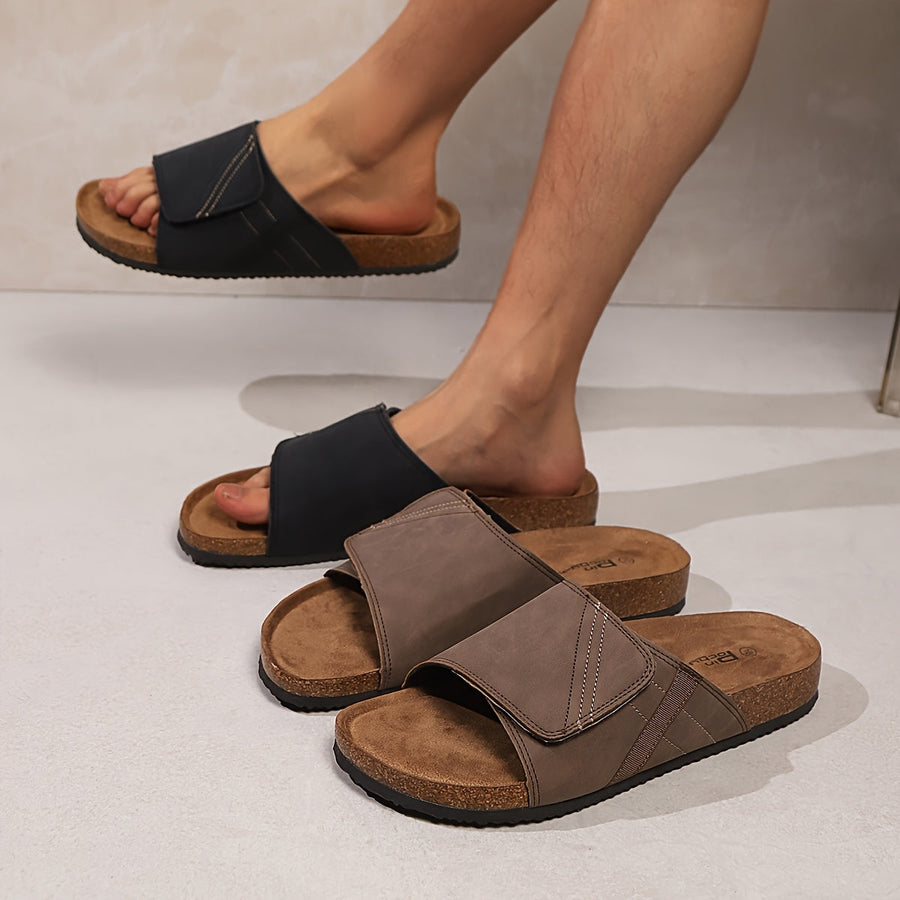 Herrtofflor med justerbar rem – Bekväma casual sandaler för vardagsbruk