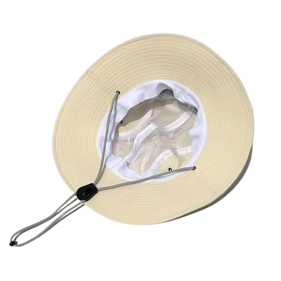 Unisex solhatt med bred skärm och justerbart hakband, perfekt för utomhusaktiviteter
