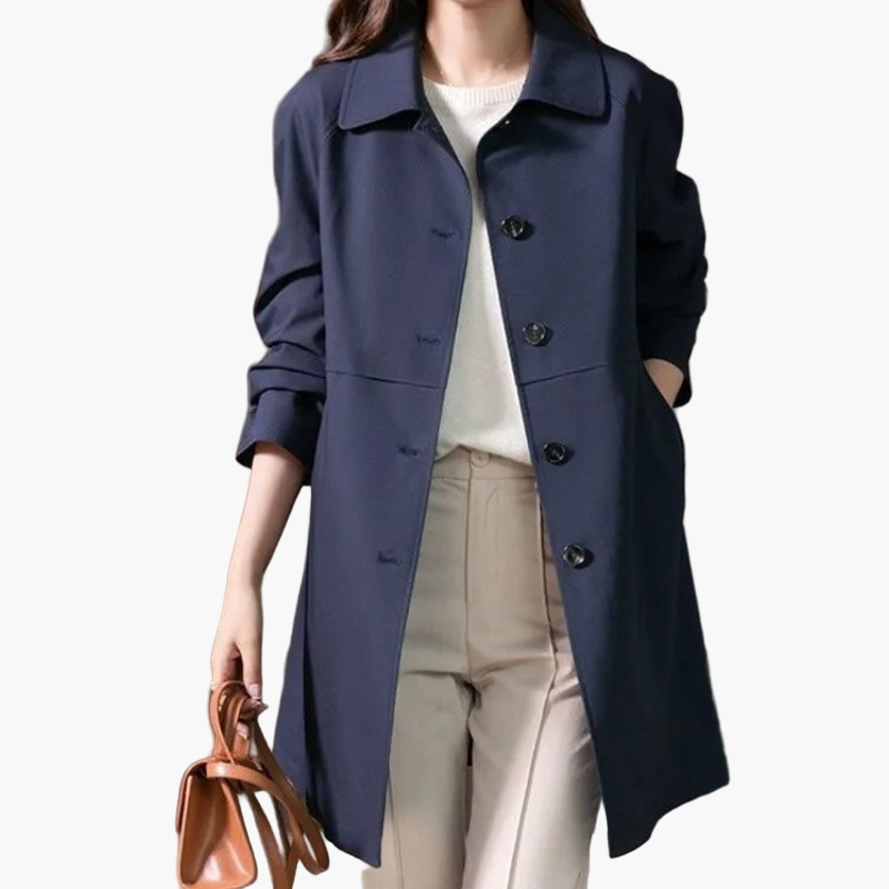 Dam Klassisk Kort Trenchcoat – Elegant Vår- och Höstjacka för Arbete och Fritid