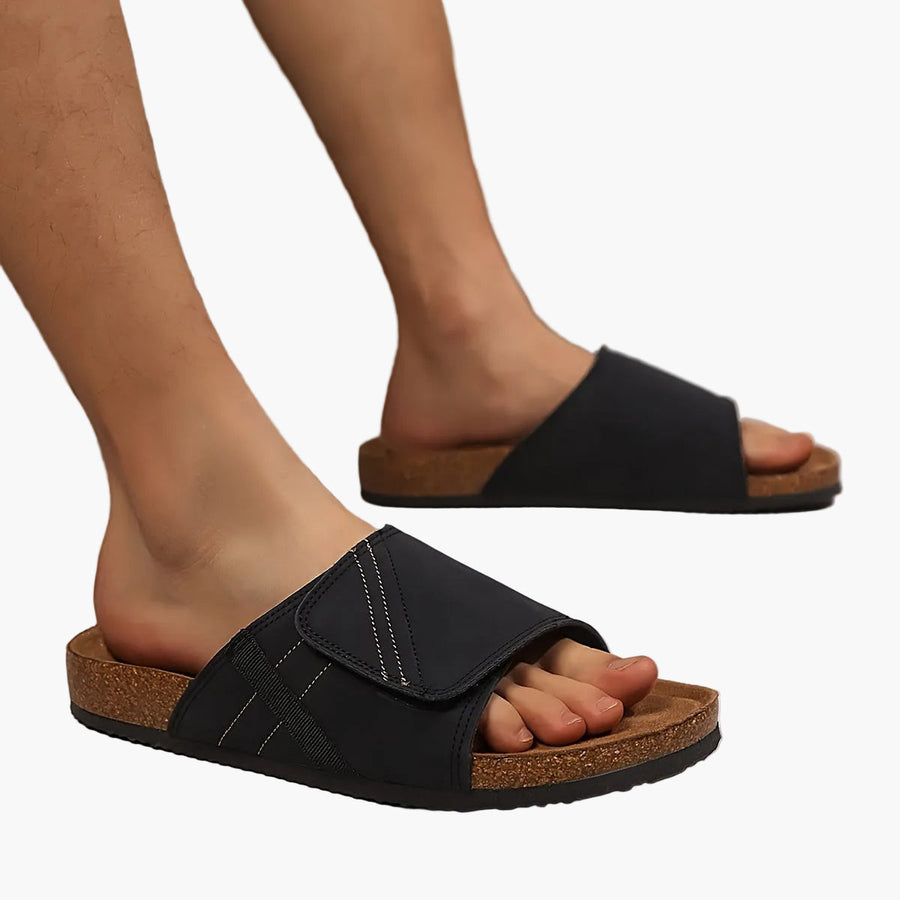 Herrtofflor med justerbar rem – Bekväma casual sandaler för vardagsbruk