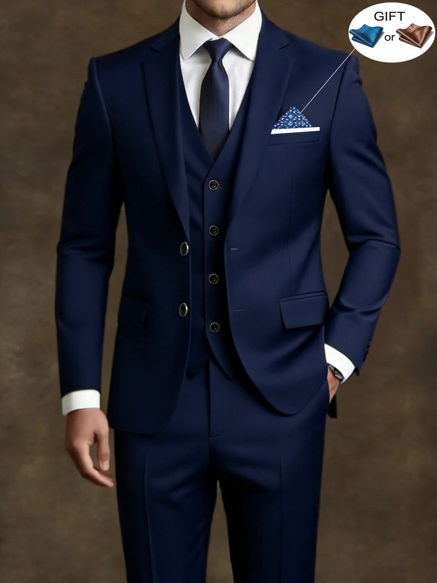 Men's 3-Piece Double-Breasted Slim Fit Suit