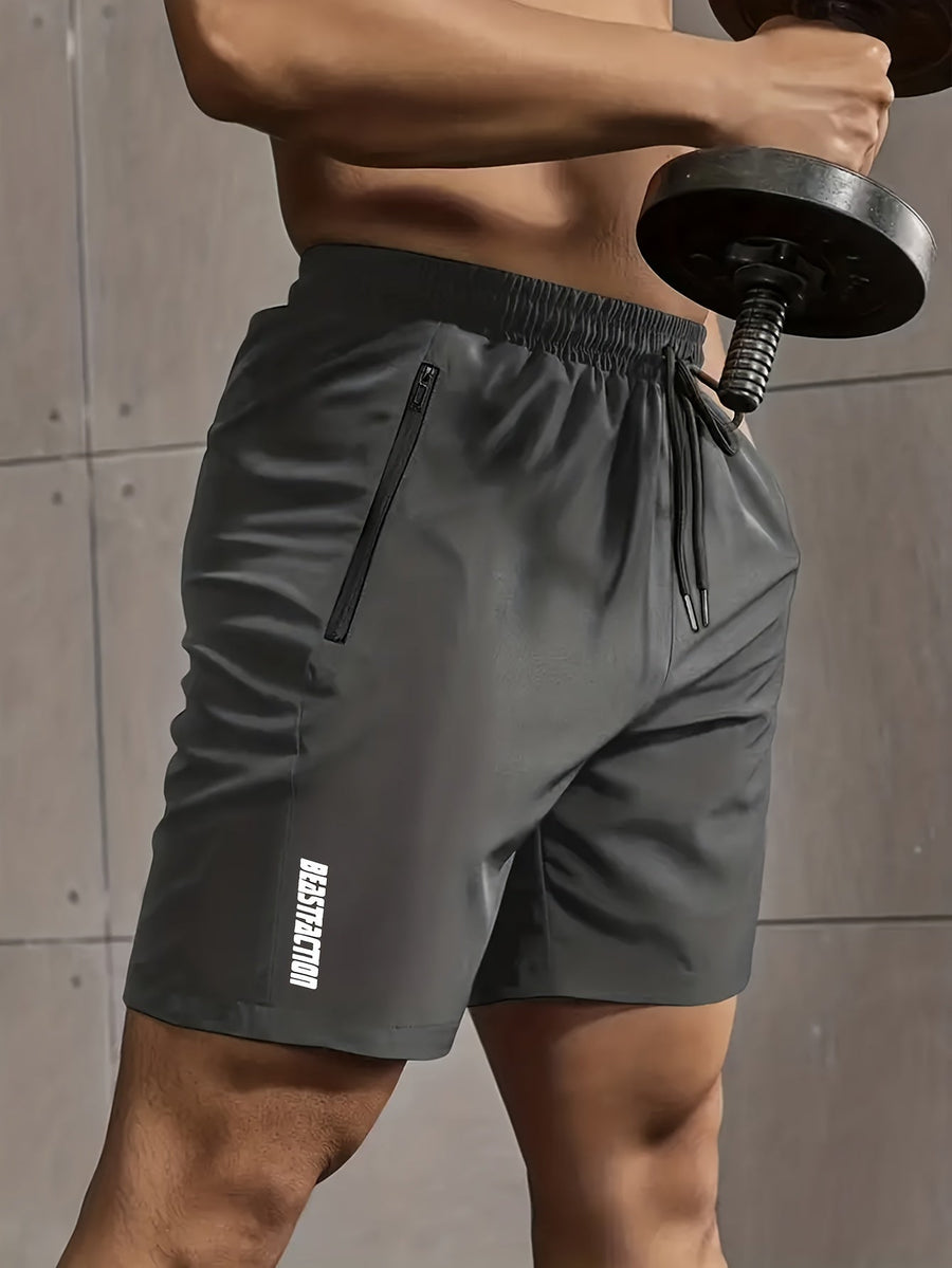 Herr Träningsshorts med dragkedjeficka – Sportiga Gymshorts för Träning & Fitness