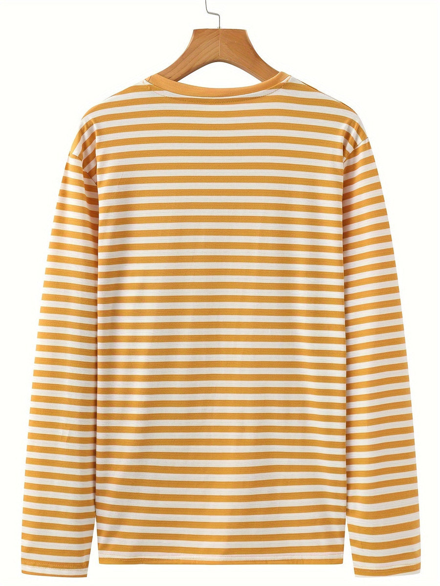 Randig långärmad t-shirt med rund hals