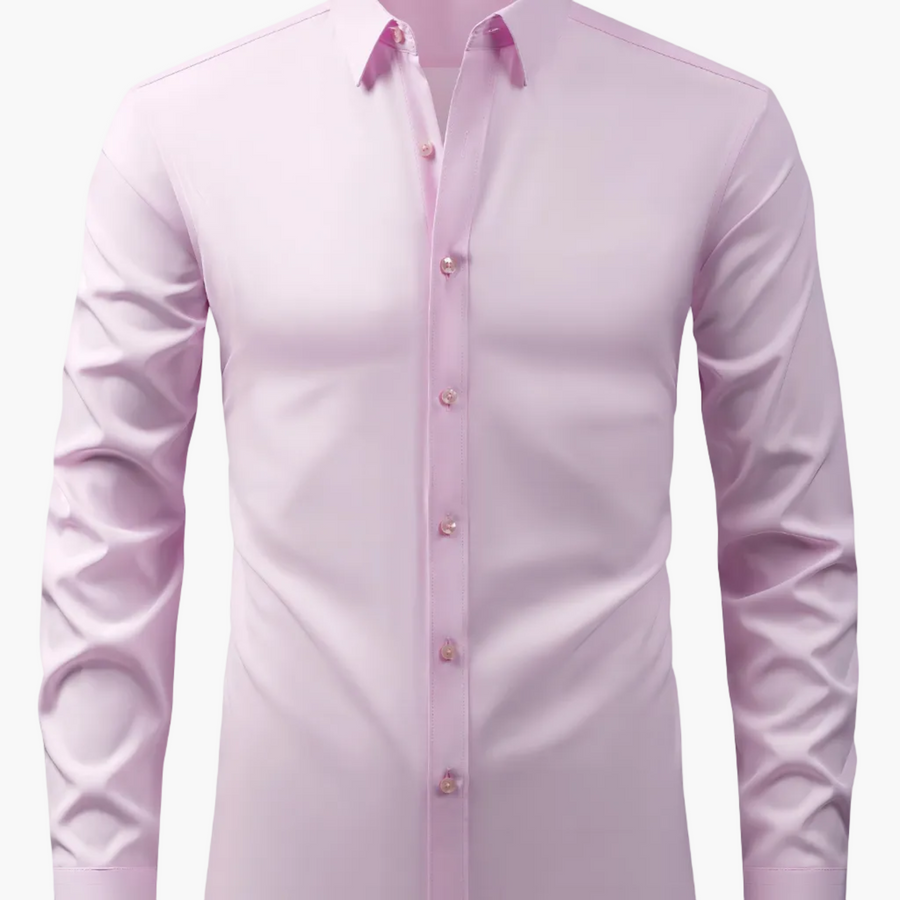 Herrskjorta Elegant Slim Fit Långärmad för Vardagsbruk och Fest