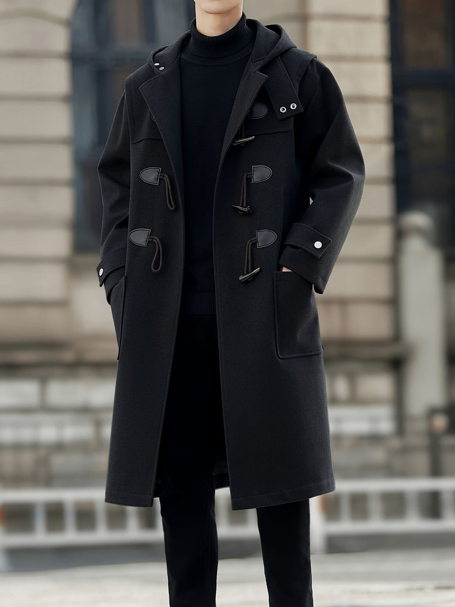 Herr Dufflecoat med Luva och Kneppknäppning