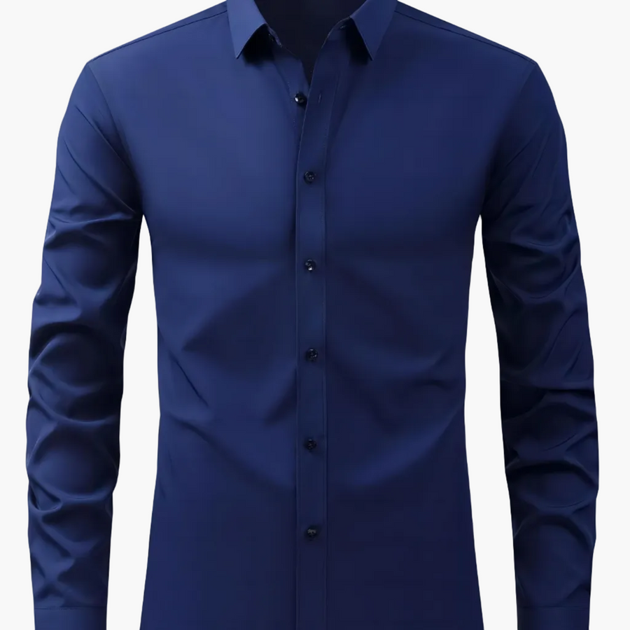 Herrskjorta Elegant Slim Fit Långärmad för Vardagsbruk och Fest