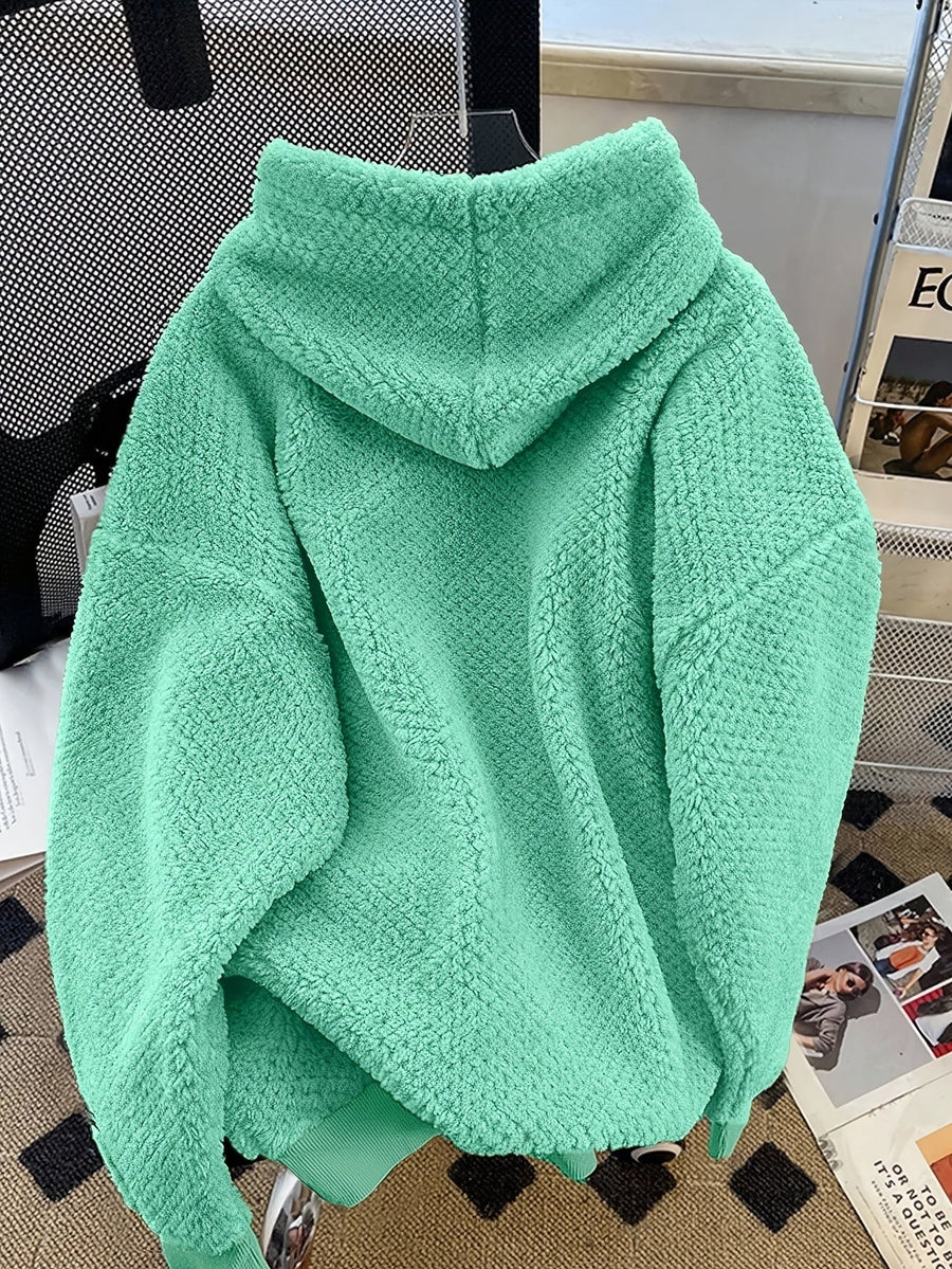 Fleece Hoodie med Huva och Känguruficka, Mjuk och Mysig
