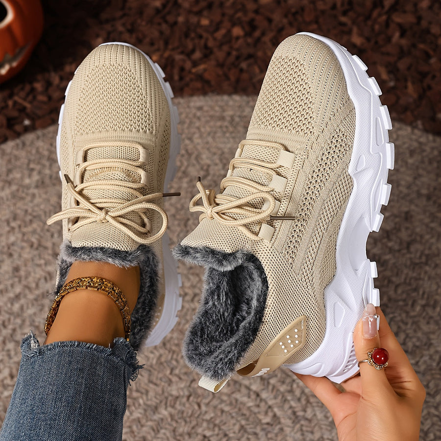 Röda Damsneakers med Fodrad Kant och Snörning