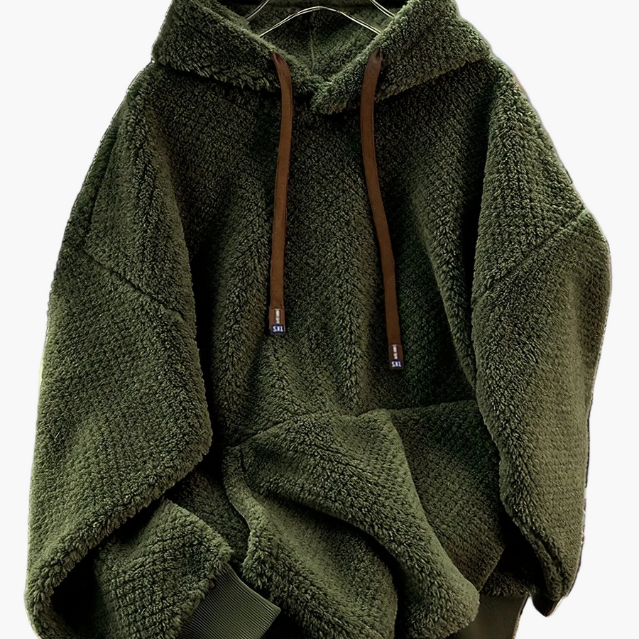 Unisex teddyfleece hoodie med dragsko och magficka