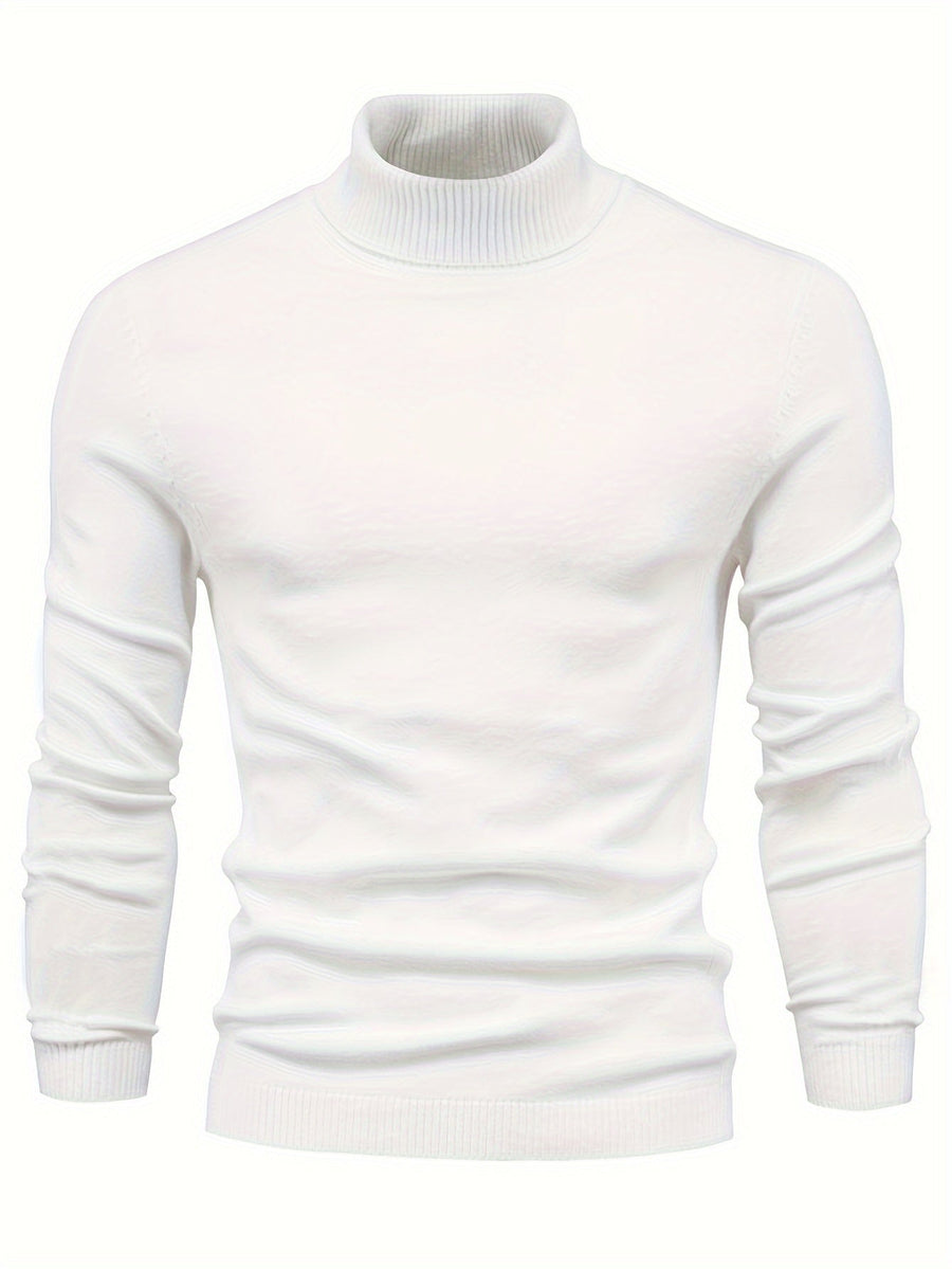 Men’s Classic Ribbed Turtleneck Pullover Sweater