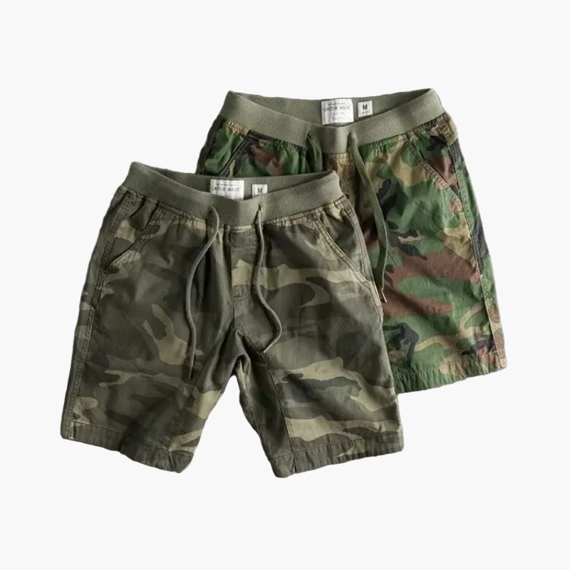 Herrshorts Kamouflage Sportiga Träningsshorts med Ledig Passform