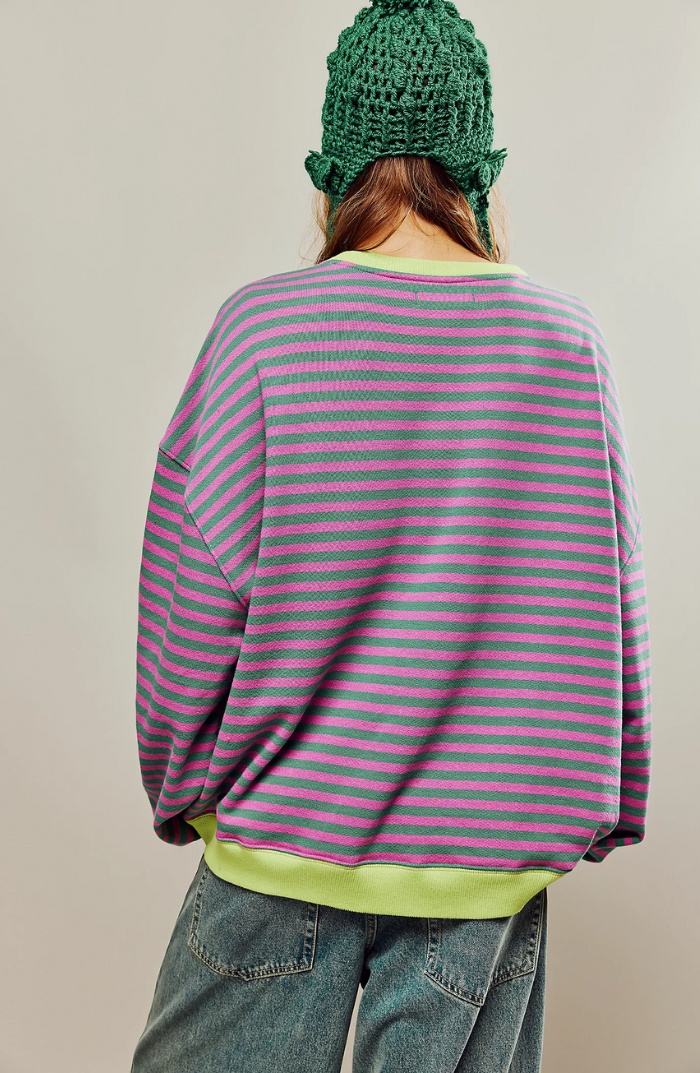 Damtröja Oversized Randig Relaxed Fit – Trendig Vardagsstil