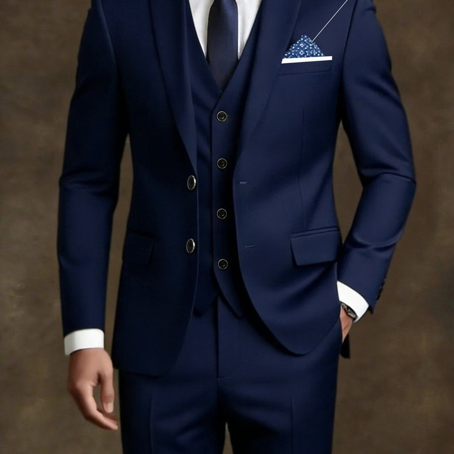 Men's 3-Piece Double-Breasted Slim Fit Suit