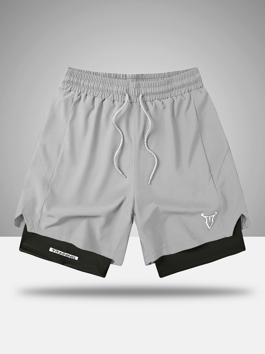 Herr Träningsshorts Sport Regular Fit med Fickor och Geometriskt Mönster