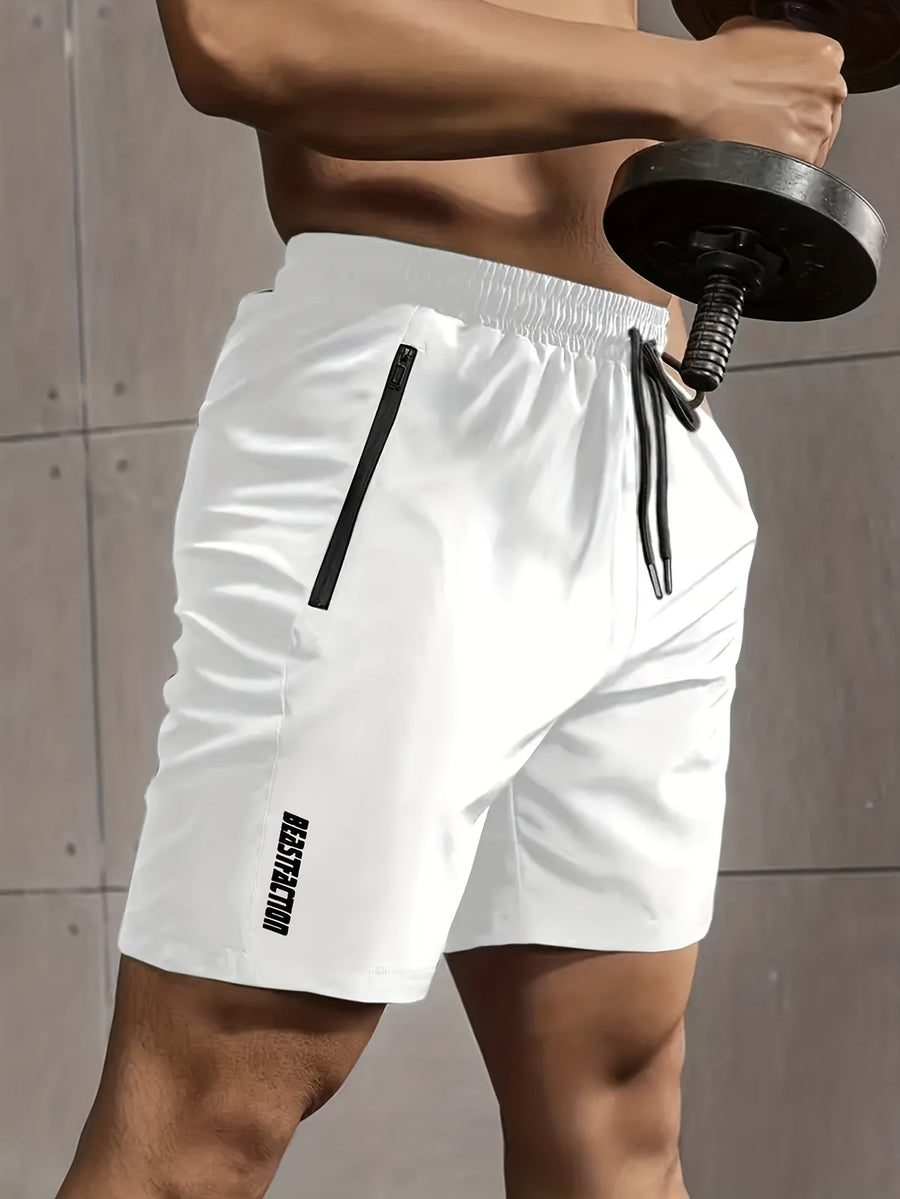 Herr Träningsshorts med dragkedjeficka – Sportiga Gymshorts för Träning & Fitness
