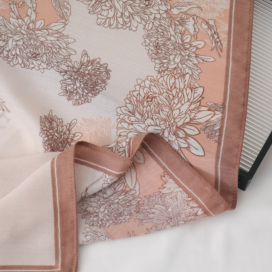 Women's Printed Scarf with Charm Pendant Ends