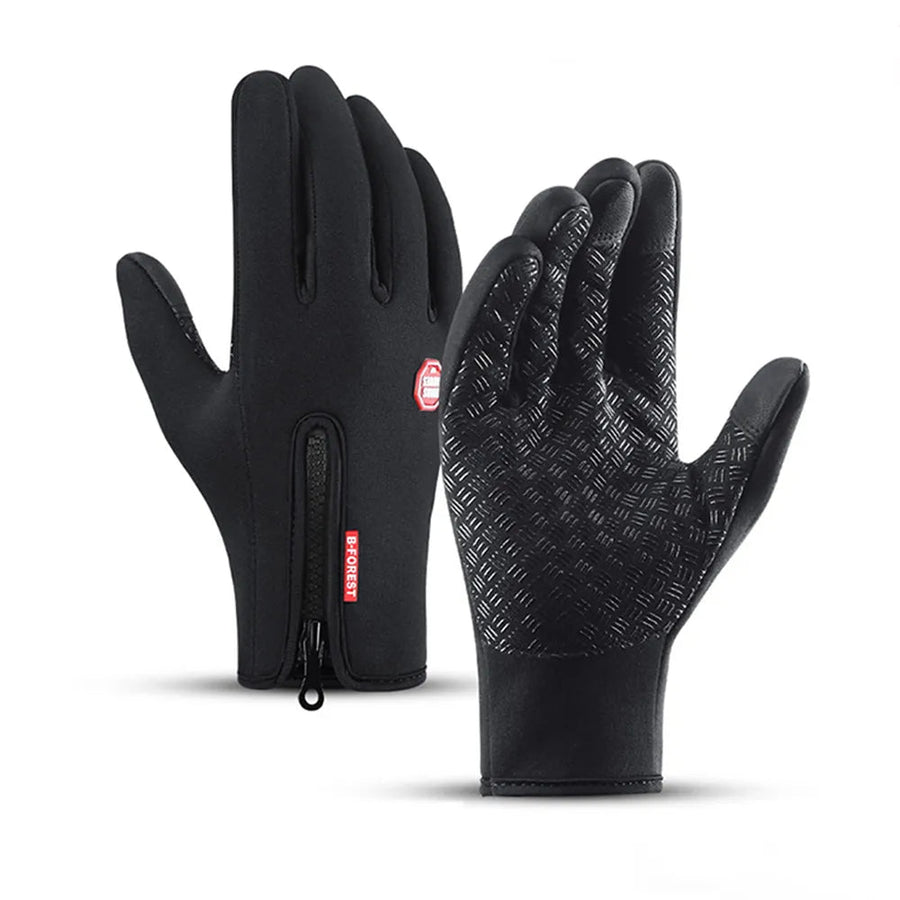 Unisex Touchskärmshandskar med Dragkedja och Halkfritt Grepp Lila/Svart
