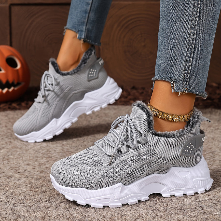 Röda Damsneakers med Fodrad Kant och Snörning