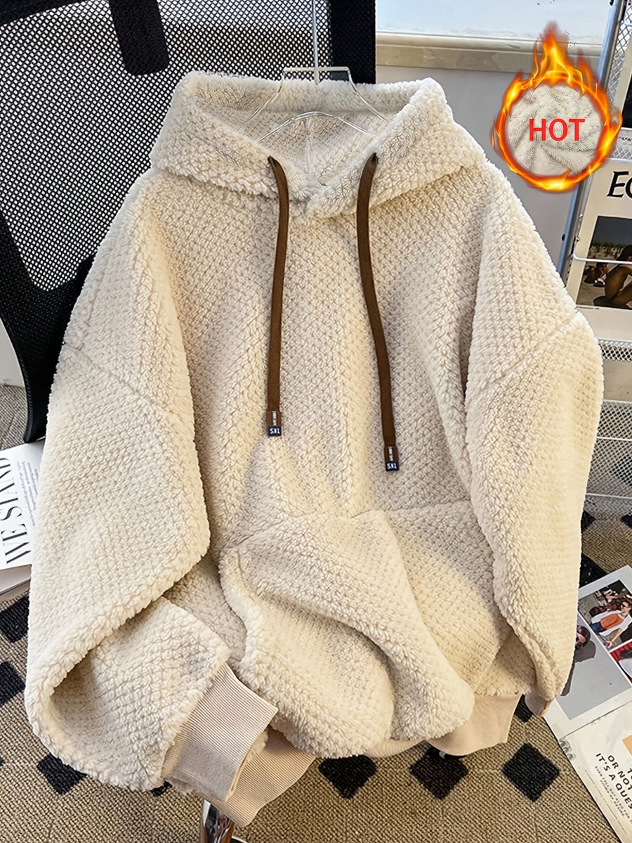Unisex teddyfleece hoodie med dragsko och magficka