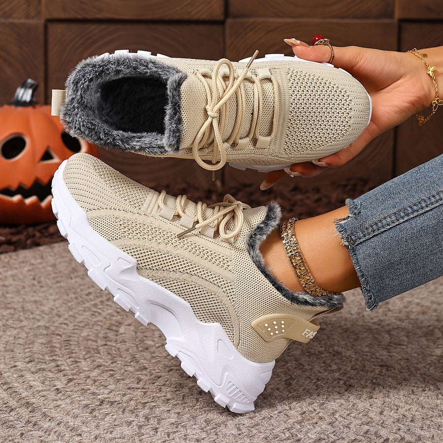Röda Damsneakers med Fodrad Kant och Snörning