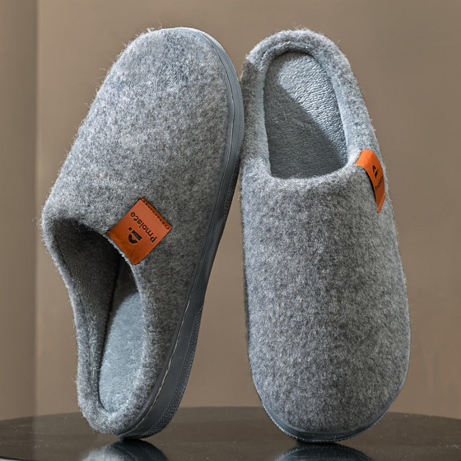 Unisex tofflor, varma hemmatofflor, mjuka innetofflor i svart
