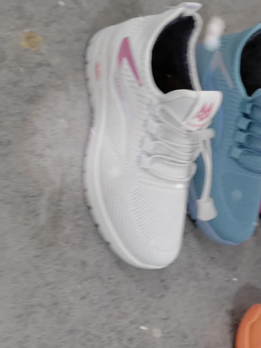 Vinterfodrad Löparsko med Snörning i Mesh, Rosa