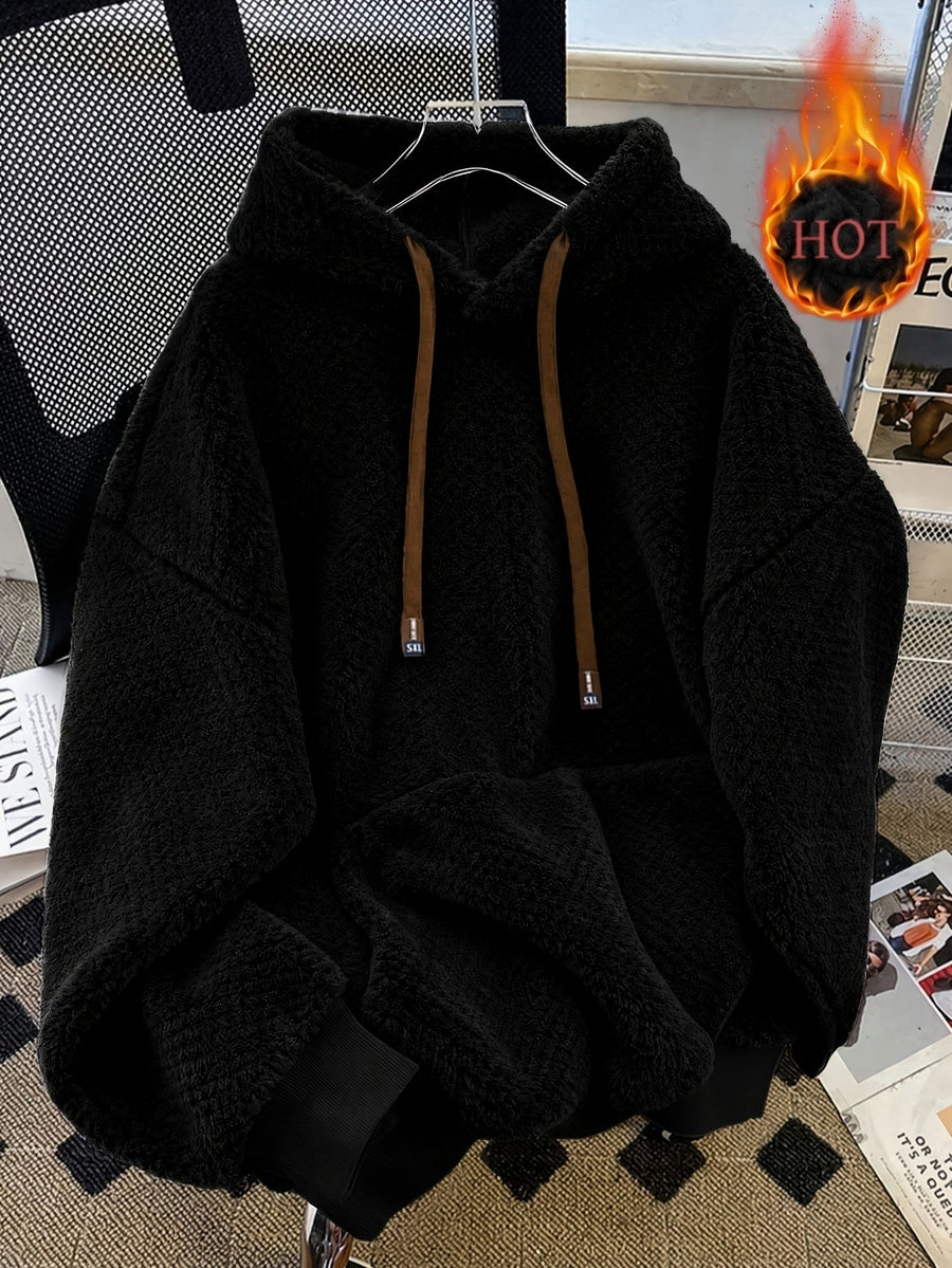 Unisex teddyfleece hoodie med dragsko och magficka