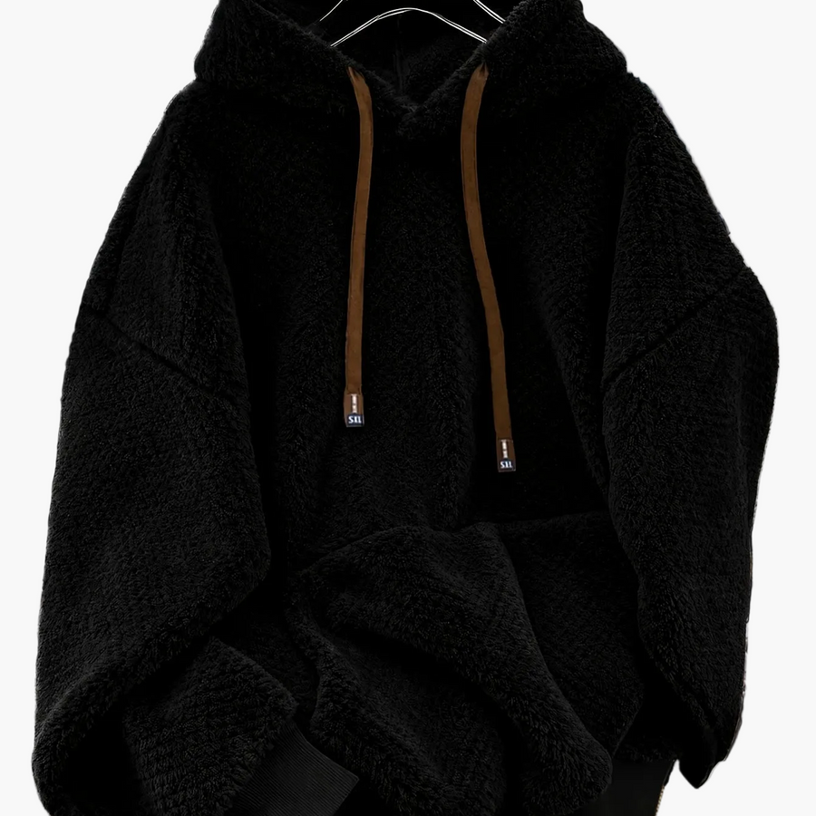 Unisex teddyfleece hoodie med dragsko och magficka