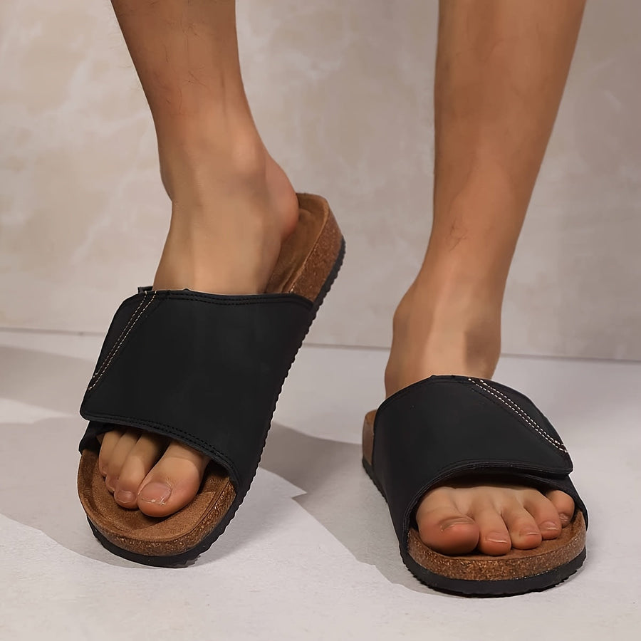 Herrtofflor med justerbar rem – Bekväma casual sandaler för vardagsbruk