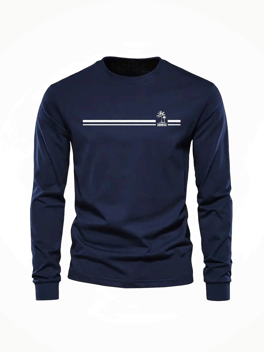 Långärmad T-shirt med tryck och rund halsringning