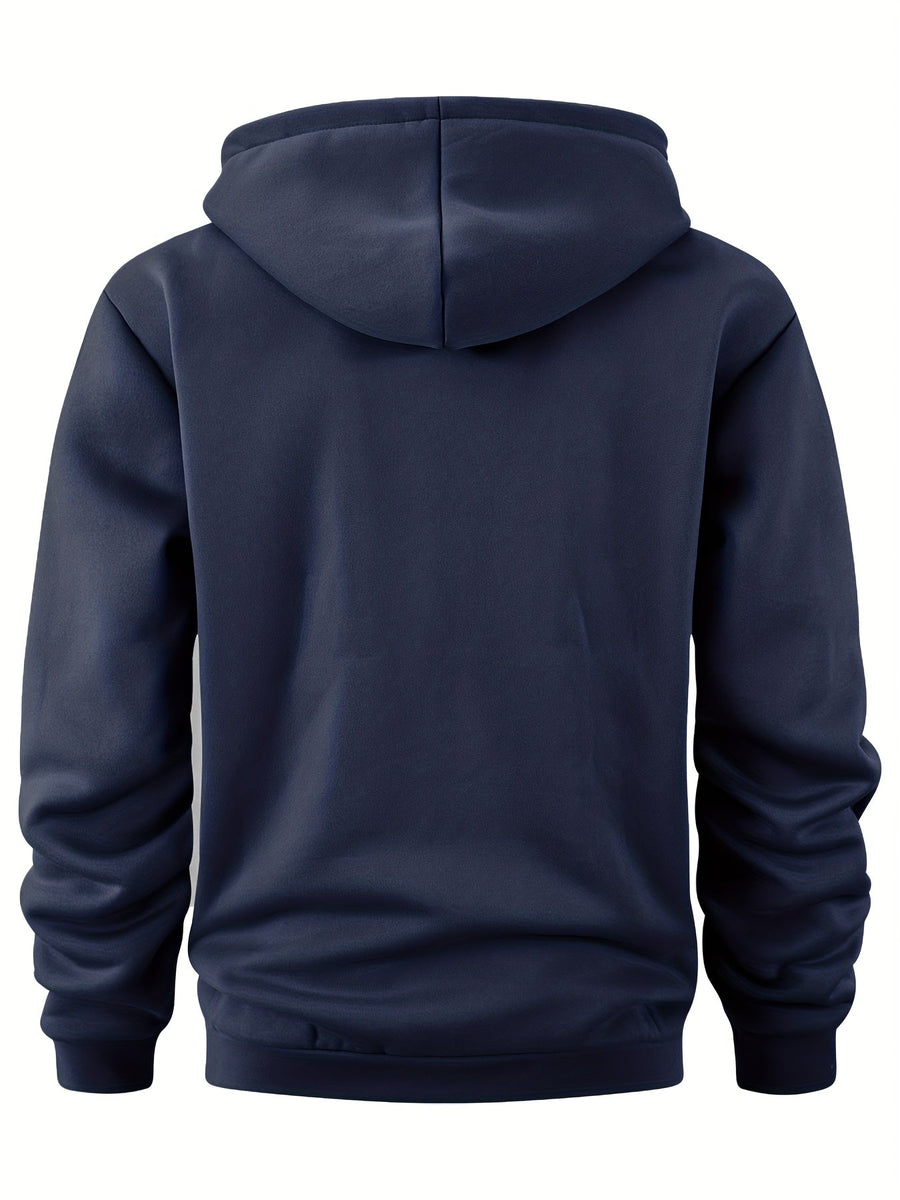 Unisex Hoodie med Halvdragkedja och Fickor, Flerfärgad